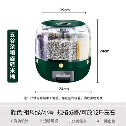 Rotating Partition Sealed Grain Storage Jar