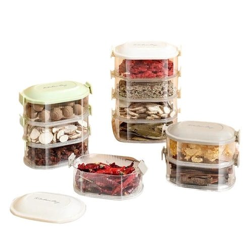 Multi-Layer Spice Storage Container with Airtight Seal | Fresh-Keeping Box for Spices, Nuts, &amp; More