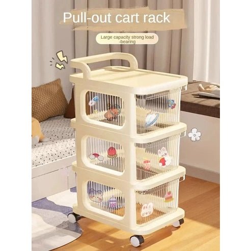 5-Layer Transparent Drawer Storage Cart with Wheels