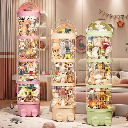 Transparent Doll Storage Bucket