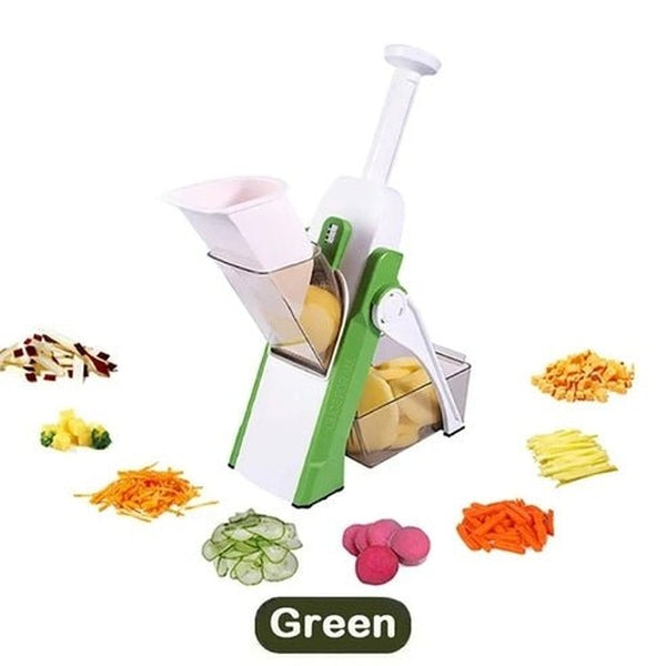 Three-in-One Vegetable Cutter | Manual Grater, Shredder & Slicer