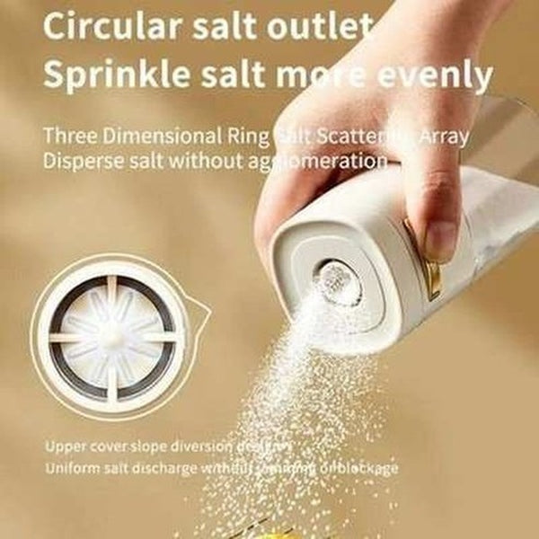 Quantitative salt shaker with push button dispenser