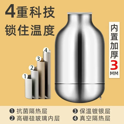 Large Capacity Thermos with Temperature Display