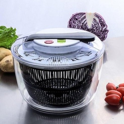 Colander Drainer for Washing Fruit and Salad Rotating with Hand Crank Cleaning Dehydrator Spin Dryer Drain Basket. Type: Colanders & Strainers