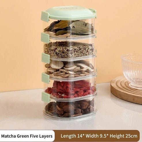 Multi-Layer Spice Storage Container with Airtight Seal | Fresh-Keeping Box for Spices, Nuts, &amp; More