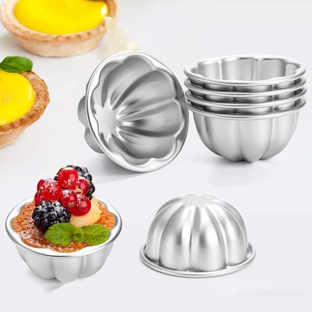 6-Pack Aluminum Alloy Nonstick Baking Molds for Pudding, Jelly & More