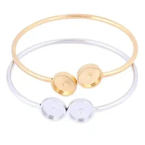 Gold Plated Stainless Steel Bracelet Bangle Bezels