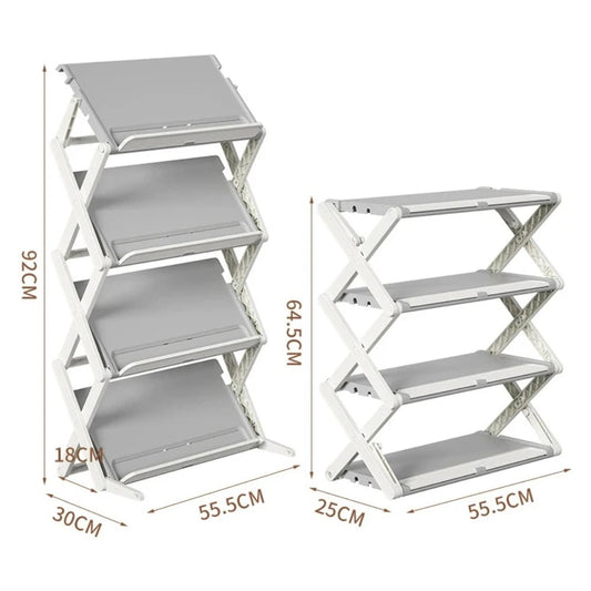 Foldable X-Shaped Shoe Rack