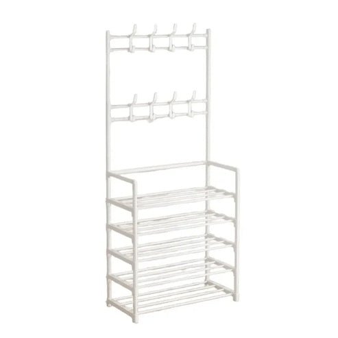 5-Tier Metal Shoe & Hat Rack with Storage Shelf | Modern Minimalist Organizer for Bedroom, Entryway, or Living Room