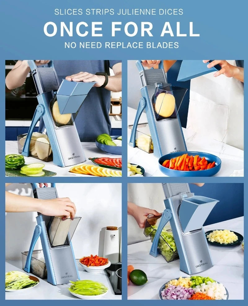 ONCE FOR ALL Mandoline Slicer | All-in-One Vegetable Chopper, Dicer, Cutter &amp; More