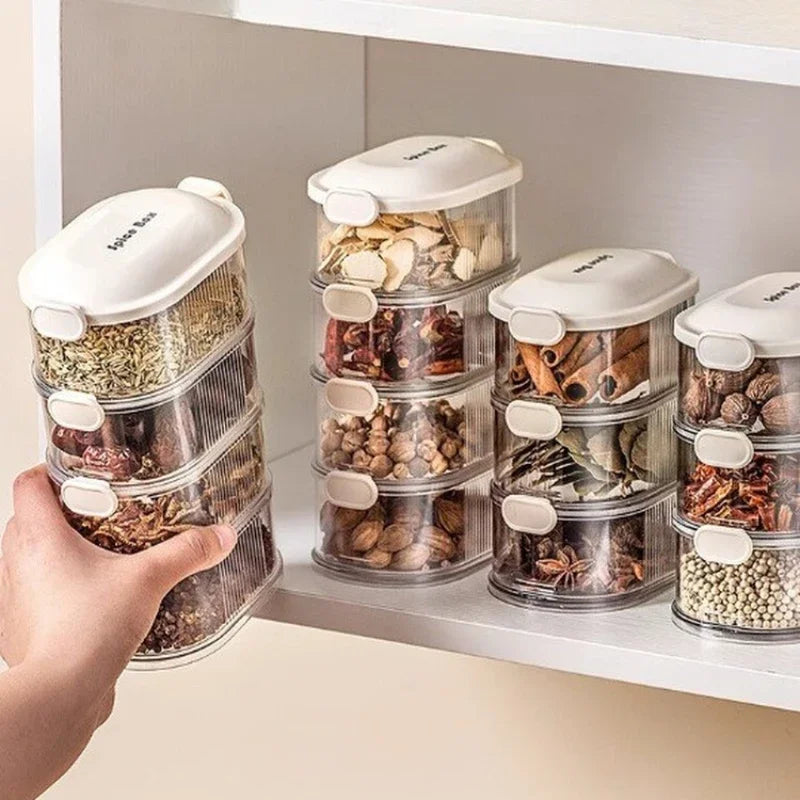 Multi-Compartment  Spice Storage Box