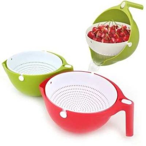 Double Bowl Drain Basket for Washing Rice · Dondepiso