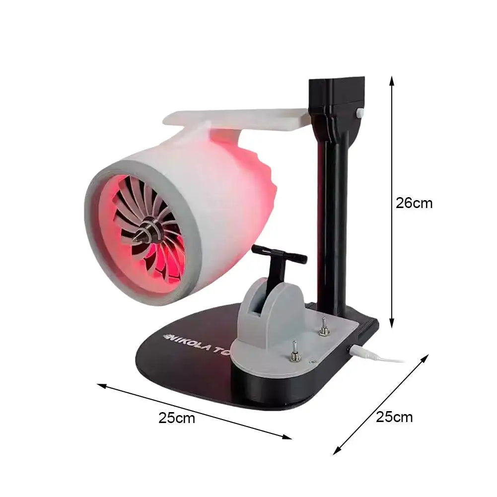 Turbojet Fan Blower with Humidifier Spray and Red Tail Flame Effect