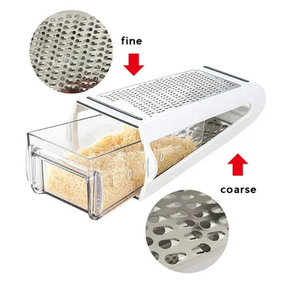 2-Sided Cheese and Vegetable Grater with Container