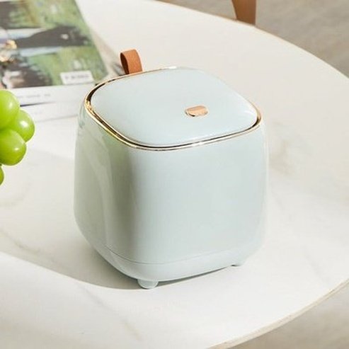 Mini Retro Desktop Trash Can Creative Desktop Waste Bin Garbage Bag Garbage Storage Box Press Flap Fall Prevention Eco-Friendly for Bedroom.