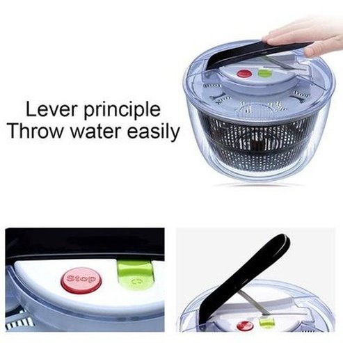 Colander Drainer for Washing Fruit and Salad Rotating with Hand Crank Cleaning Dehydrator Spin Dryer Drain Basket. Type: Colanders & Strainers