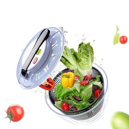 Colander Drainer for Washing Fruit and Salad Rotating with Hand Crank Cleaning Dehydrator Spin Dryer Drain Basket. Type: Colanders & Strainers