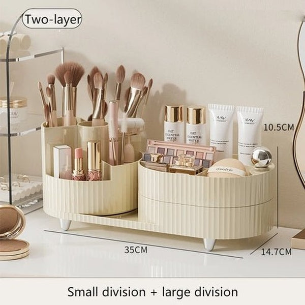 360° Cosmetic Storage Box with Pen Holder