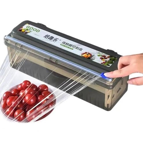 Cling Film Dispenser with Cutter | Plastic Wrap Dispenser for Kitchen