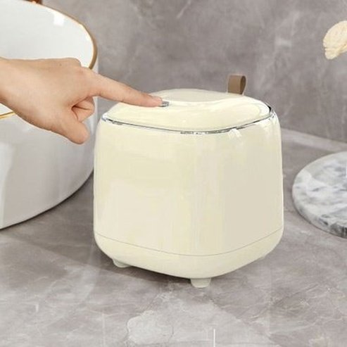 Mini Retro Desktop Trash Can Creative Desktop Waste Bin Garbage Bag Garbage Storage Box Press Flap Fall Prevention Eco-Friendly for Bedroom.