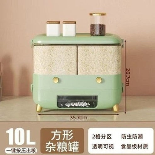 sealed rice storage box home wall mounted cereal grain container dry food dispenser grain storage jar kitchen closet organizer. food storage: food storage containers.