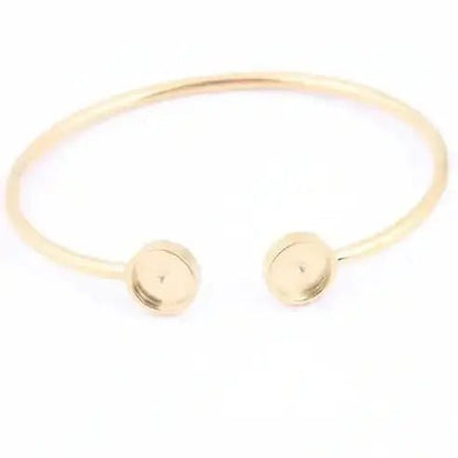 Gold Plated Stainless Steel Bracelet Bangle Bezels