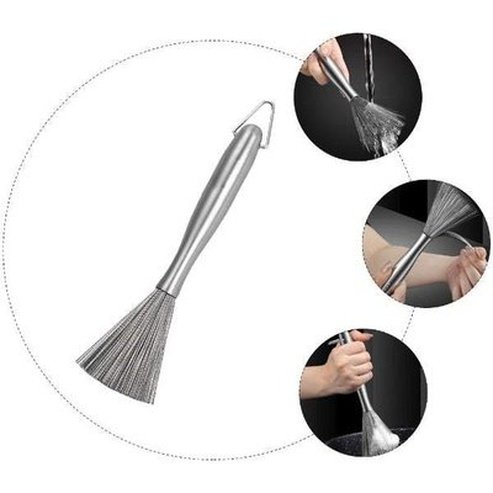 Stainless-Steel Pot Scrubber Brush Kitchen Handle