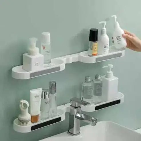 Punch-Free Bathroom Corner Rotating Shelf 