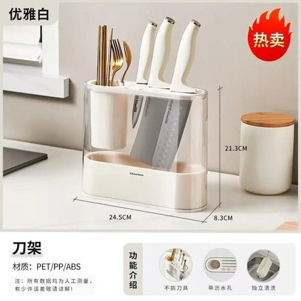 Multifunctional Kitchen Storage Box with Seasoning Rack, Bottle Holder, and Utensil Organizer