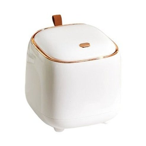 Mini Retro Desktop Trash Can Creative Desktop Waste Bin Garbage Bag Garbage Storage Box Press Flap Fall Prevention Eco-Friendly for Bedroom.