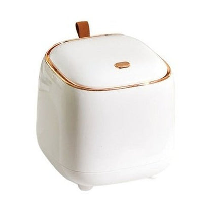 Mini Retro Desktop Trash Can Creative Desktop Waste Bin Garbage Bag Garbage Storage Box Press Flap Fall Prevention Eco-Friendly for Bedroom.