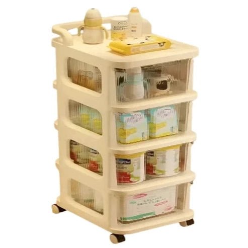 5-Layer Transparent Drawer Storage Cart with Wheels