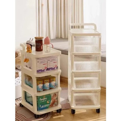 5-Layer Transparent Drawer Storage Cart with Wheels