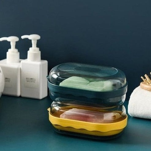 Double-layer Soap Box Durable Dripping Soap Container Nordic Accessories Rack Soap Holder Portable Style. Bathroom Accessories. Type: Soap Dishes & Holders.