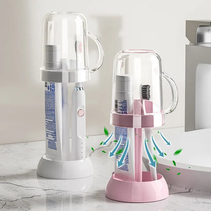 Adjustable Two-Use Toothbrush Cup Rack