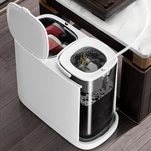 3-in-1 Press Type Garbage Bin with Tea Strainer | Dry Wet Separation Trash Can for Kitchen, Home &amp; Office