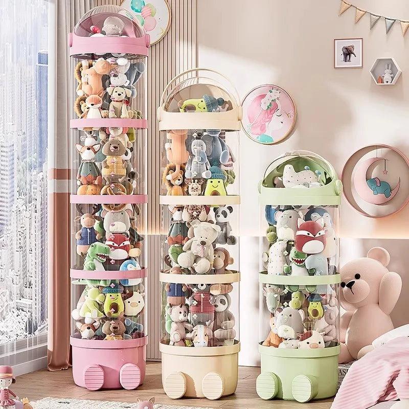 Transparent Doll Storage Bucket