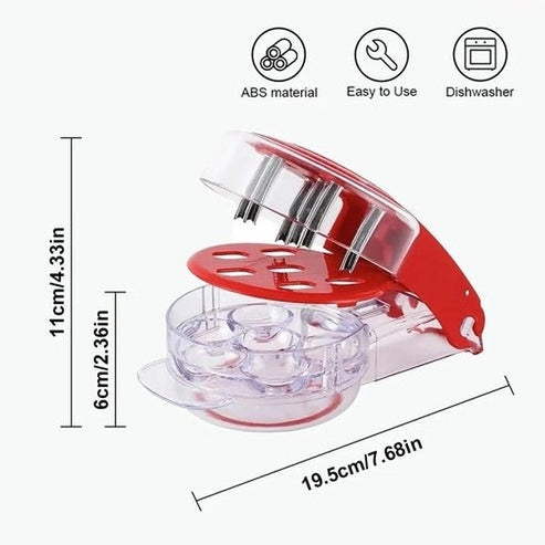 Cherry Pitter Tool - 6-Hole Push-Pull Pit Remover with Lock Design