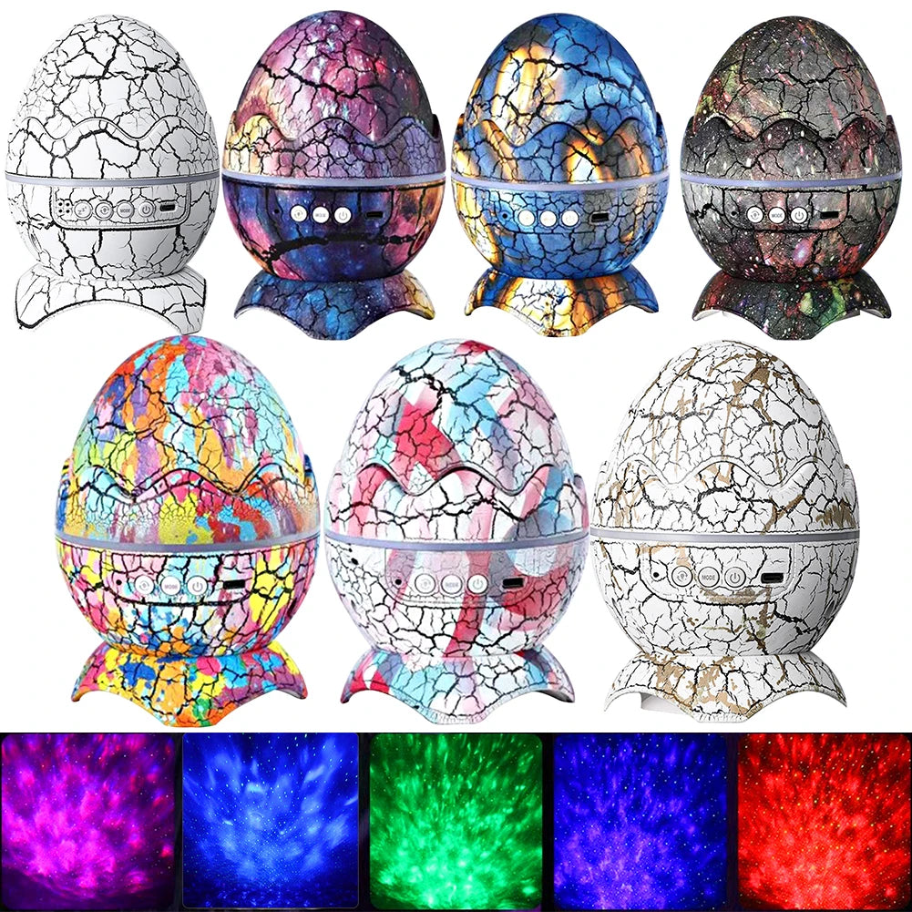 LED Dragon Egg Lamp – Dinosaur Egg Galaxy Starry Projector with Bluetooth