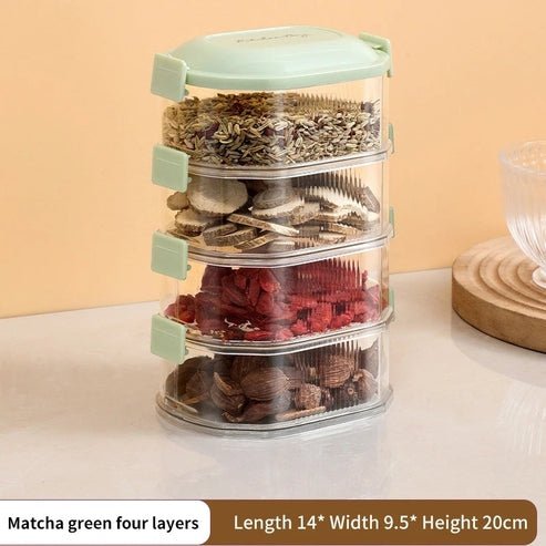 Multi-Layer Spice Storage Container with Airtight Seal | Fresh-Keeping Box for Spices, Nuts, &amp; More