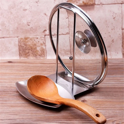 Stainless Steel Pot Lid & Spoon Holder Rack