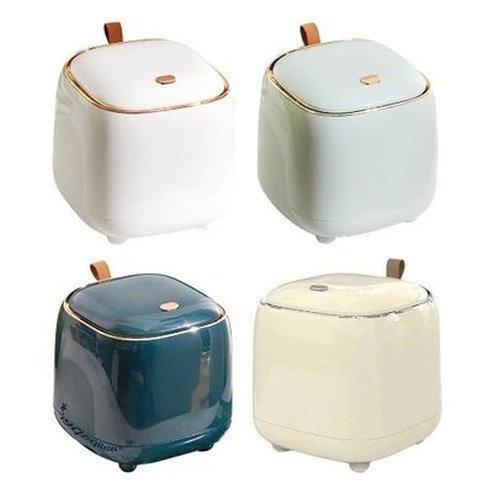 Mini Retro Desktop Trash Can Creative Desktop Waste Bin Garbage Bag Garbage Storage Box Press Flap Fall Prevention Eco-Friendly for Bedroom.