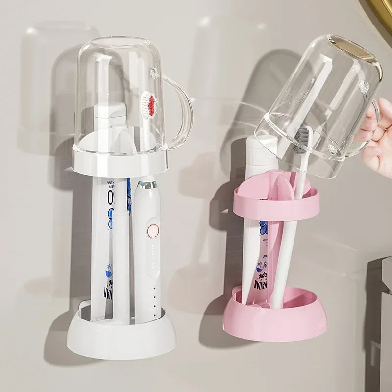 Adjustable Two-Use Toothbrush Cup Rack