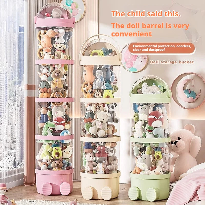 Transparent Doll Storage Bucket