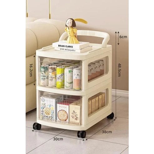 5-Layer Transparent Drawer Storage Cart with Wheels