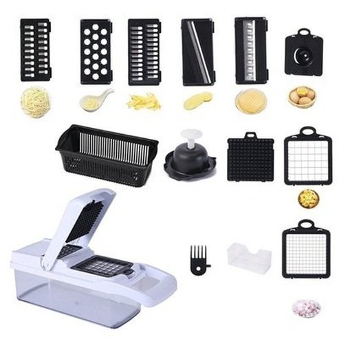 14 Pack Multifunctional Vegetable Cutter Fruit Knife Kitchen Potato Cutter Grater Drain Basket Onion Shredder Kitchen Access