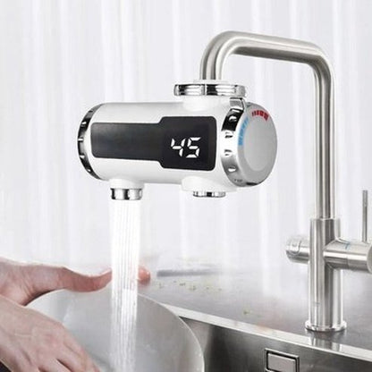 3000W Electric Water Heater Instant Heating Faucet Hot and Cold Double Outlet Electric Tap Temperature Display Kitchen Bathroom. Type: Faucet Accessories.