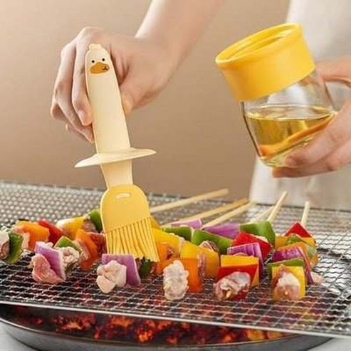 Cartoon Cooking Silicone Bottle Oil Dispenser Brush