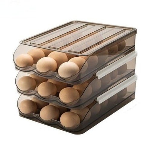 Fridge Clear Plastic Sliding Egg Storage Box