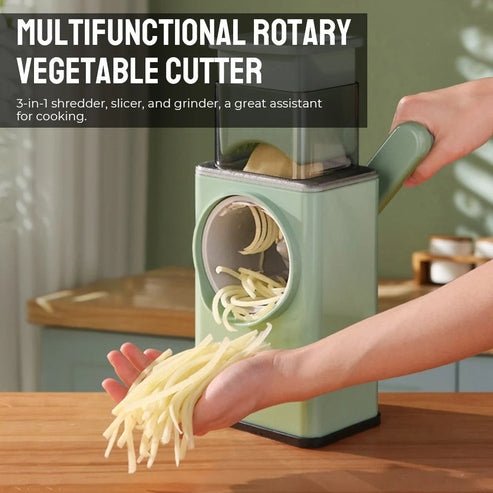 Multifunctional 3-in-1 Manual Rotary Vegetable and Potato Chip Slicer